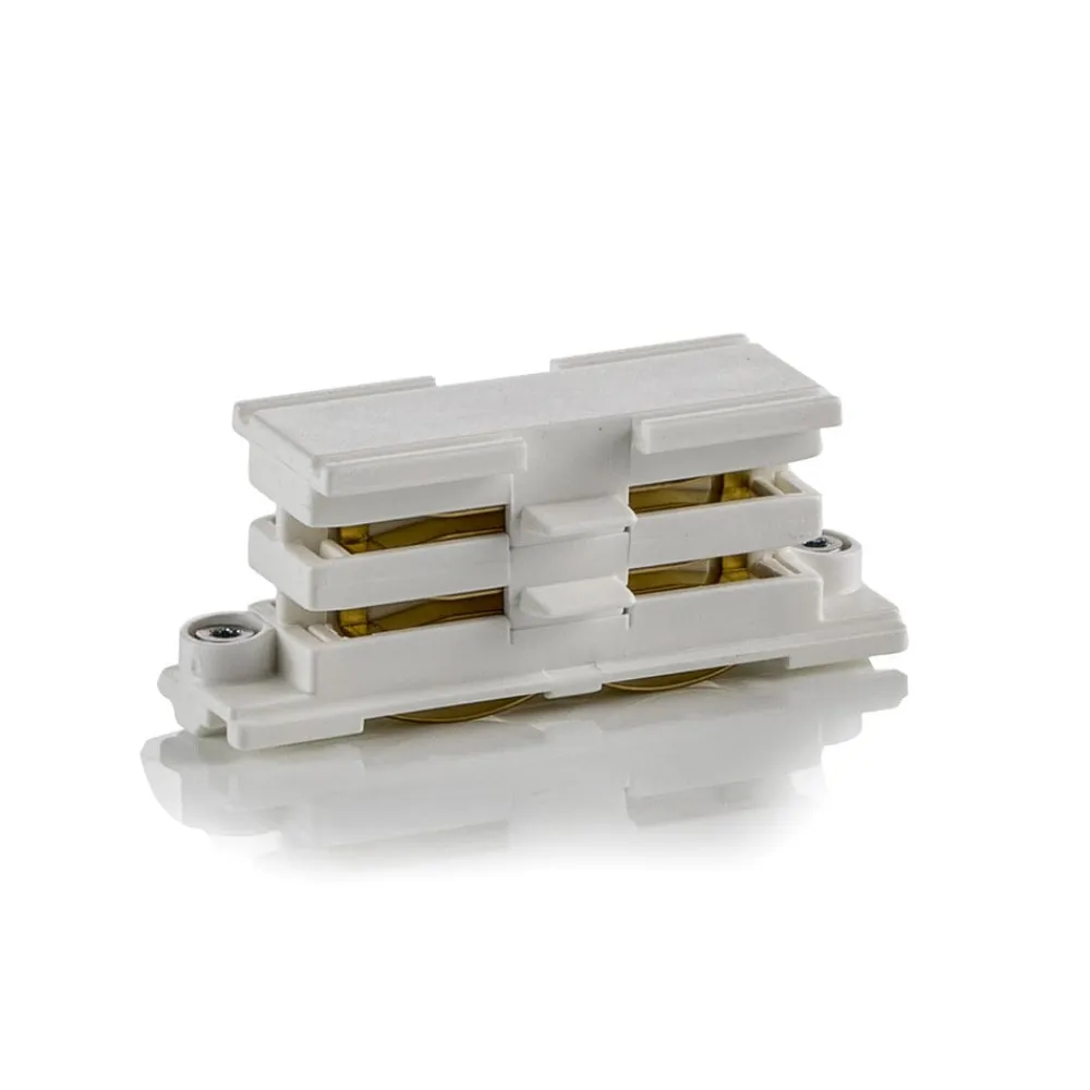 GLOBAL Skinnesystem>Lige tilslut. til Noa 3-faset HV-strømskinne hvid