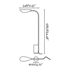 FARO BARCELONA Liggera gulvlampe, sort, stål, højde 138,3 cm