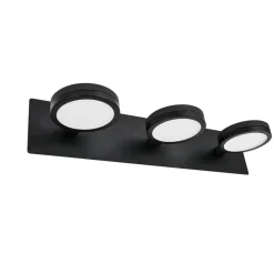 Aqua down LED-spejllampe 3 lyskilder sort^LIGHTME Best