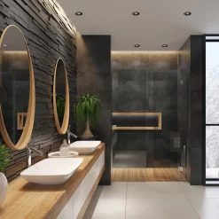 Aqua Plano LED indbygningslampe IP44, sort^LIGHTME New