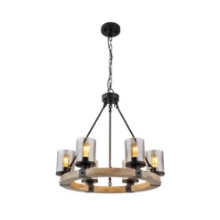 Globo Lila hængelampe med træring, rund, 6 lyskilder