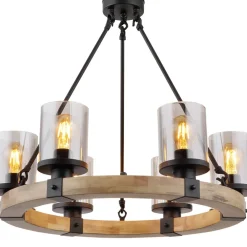 Globo Lila hængelampe med træring, rund, 6 lyskilder