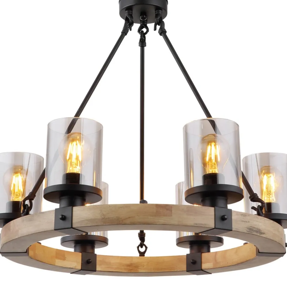 Globo Lila hængelampe med træring, rund, 6 lyskilder