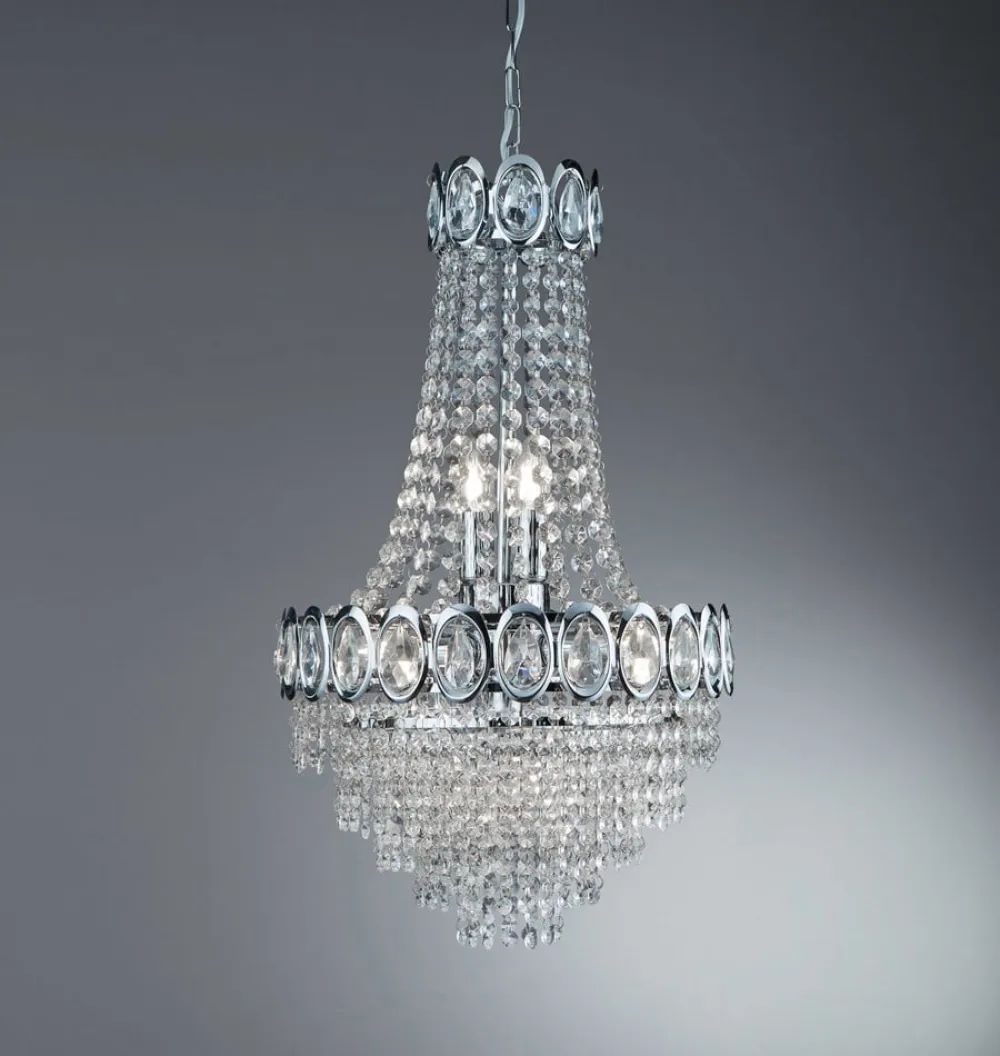 Searchlight Limoges lysekrone med glasperlevedhæng