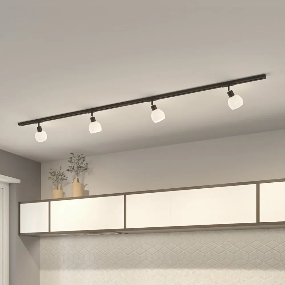 Lindby Skinnesystem>1 lyskilde skinnesystem Linaro, E14, 4 lyskilder, sort