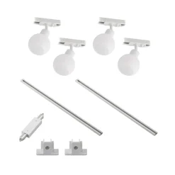 Lindby 1 lyskilde skinnesystem Linaro, E14, 4 lyskilder, hvid