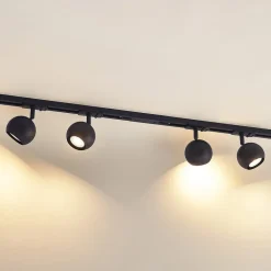 Lindby 1 lyskilde skinnesystem Linaro, GU10, 4 lyskilder, sort