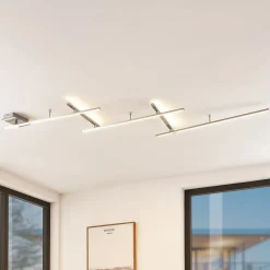 Lindby Loftlamper>Acia LED-loftlampe, nikkel