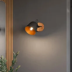 Lindby Loftlamper|Loftlamper>Adalin væglampe, sort