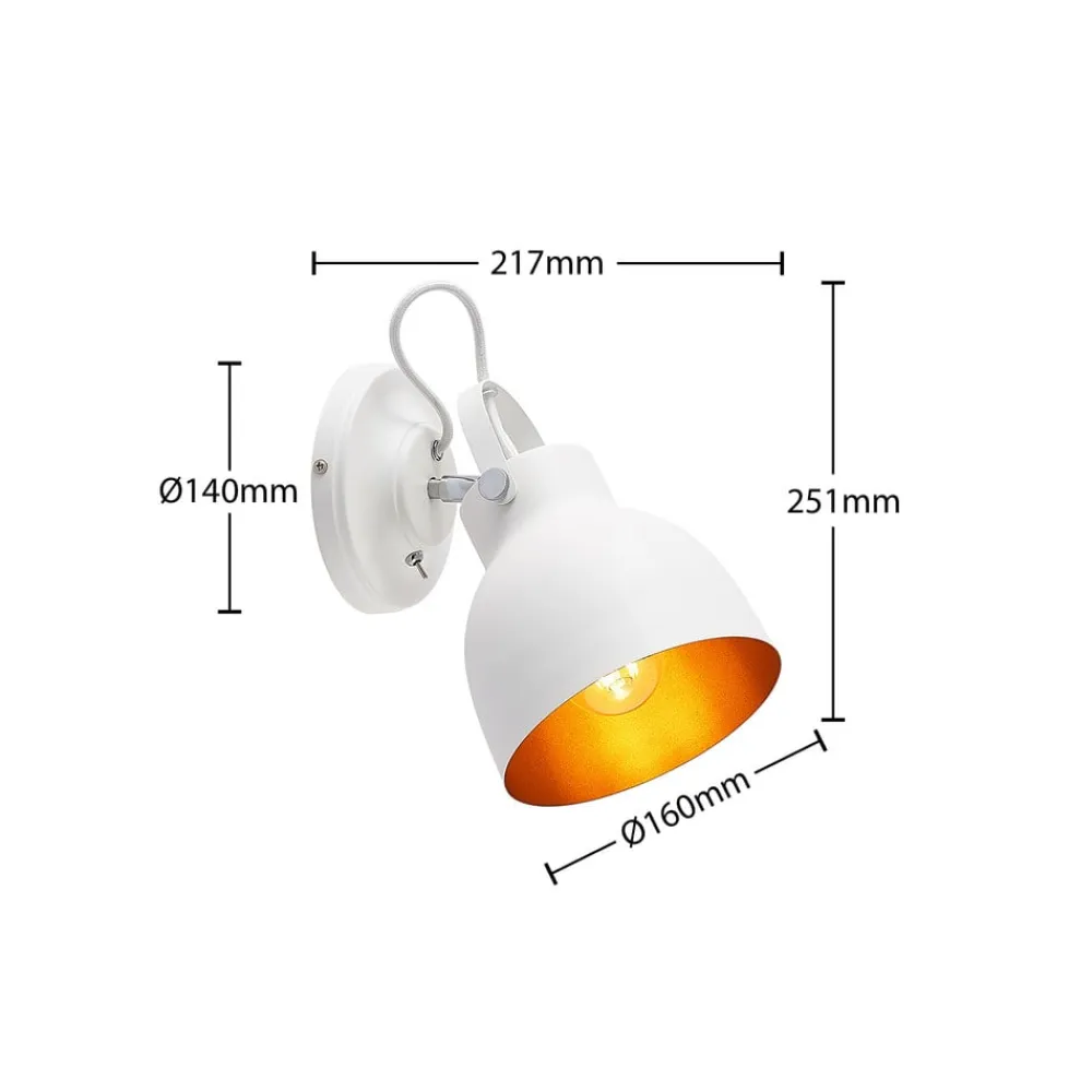 Lindby Væglamper|Væglamper>Adirta metalvæglampe i hvid