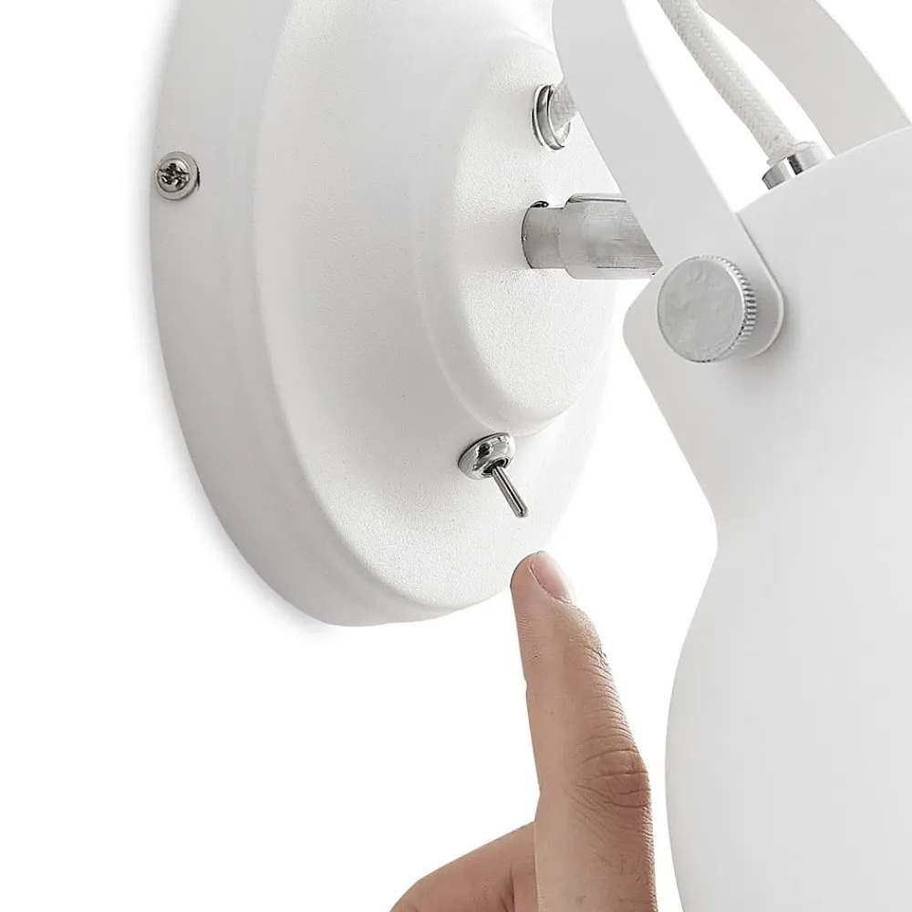 Lindby Væglamper|Væglamper>Adirta metalvæglampe i hvid