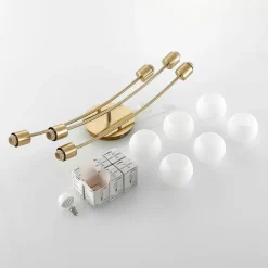 Agmar loftlampe, 6 lyskilder, messing^Lindby Hot