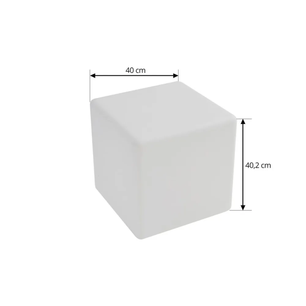 Akku-LED-udendørslampe Cubara, RGB, terning, plast^Lindby Outlet