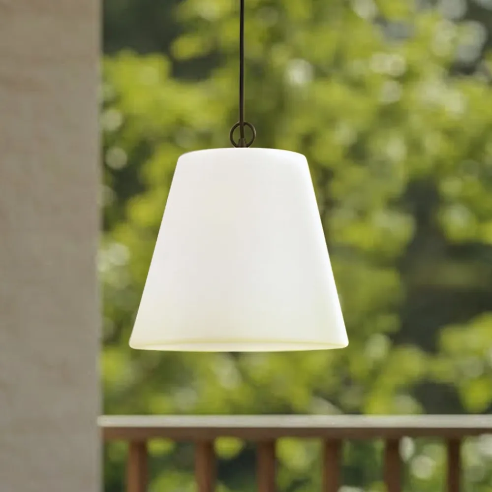 Lindby Udendørs Pendellamper>Alaida udendørs hængelampe, kegleform, hvid