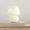 Andriana bordlampe, hvid, glas, Ø 15 cm^Lindby Online