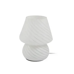 Andriana bordlampe, hvid, glas, Ø 15 cm^Lindby Online