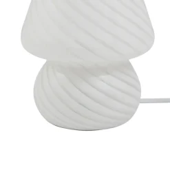 Andriana bordlampe, hvid, glas, Ø 15 cm^Lindby Online