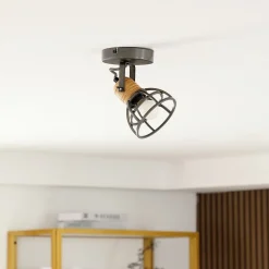 Lindby Arinthea loftspot, 1-lys, sort, stål, E14