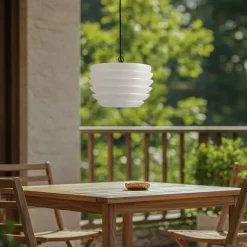 Arona udendørs hængelampe, Ø 38 cm, hvid^Lindby New