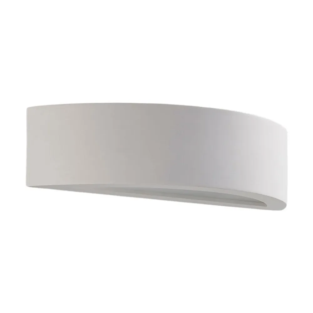 Lindby Aurel LED-væglampe, gips, hvid, halvrund