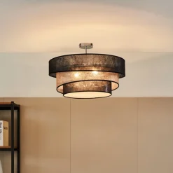 Lindby Ayvira loftlampe, sort, guld