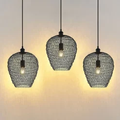 Lindby Benja pendellampe, 3 lyskilder, sort