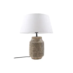 bordlampe Aelith, Ø 40 cm, brun, keramik, E27^Lindby Best