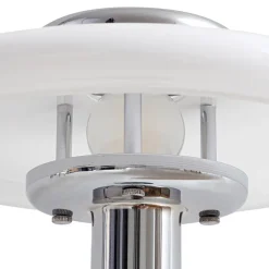 Lindby bordlampe Branford, retro, hvid/grøn opalglas/marmor