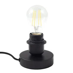 Lindby bordlampe Danika, sort, metal, Ø 25 cm