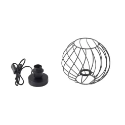 Lindby bordlampe Danika, sort, metal, Ø 25 cm