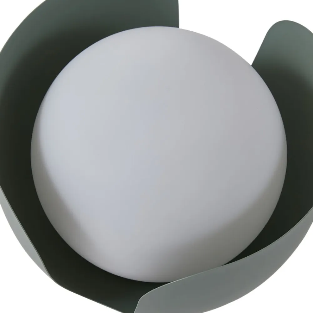 Lindby Bordlamper>bordlampe Fiora, grøn, glas, metal, Ø 20 cm