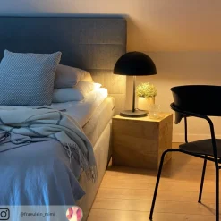 Lindby bordlampe Idalene, højde 51 cm, sort, metal