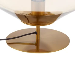 bordlampe Lelia, rav, glas, metal, Ø 35 cm^Lindby