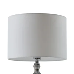 bordlampe Loraine, hvid/grå, glas, Ø 33 cm, E27^Lindby Clearance