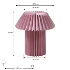 bordlampe Magali, pink, papir, Ø 34 cm, E14^Lindby Best