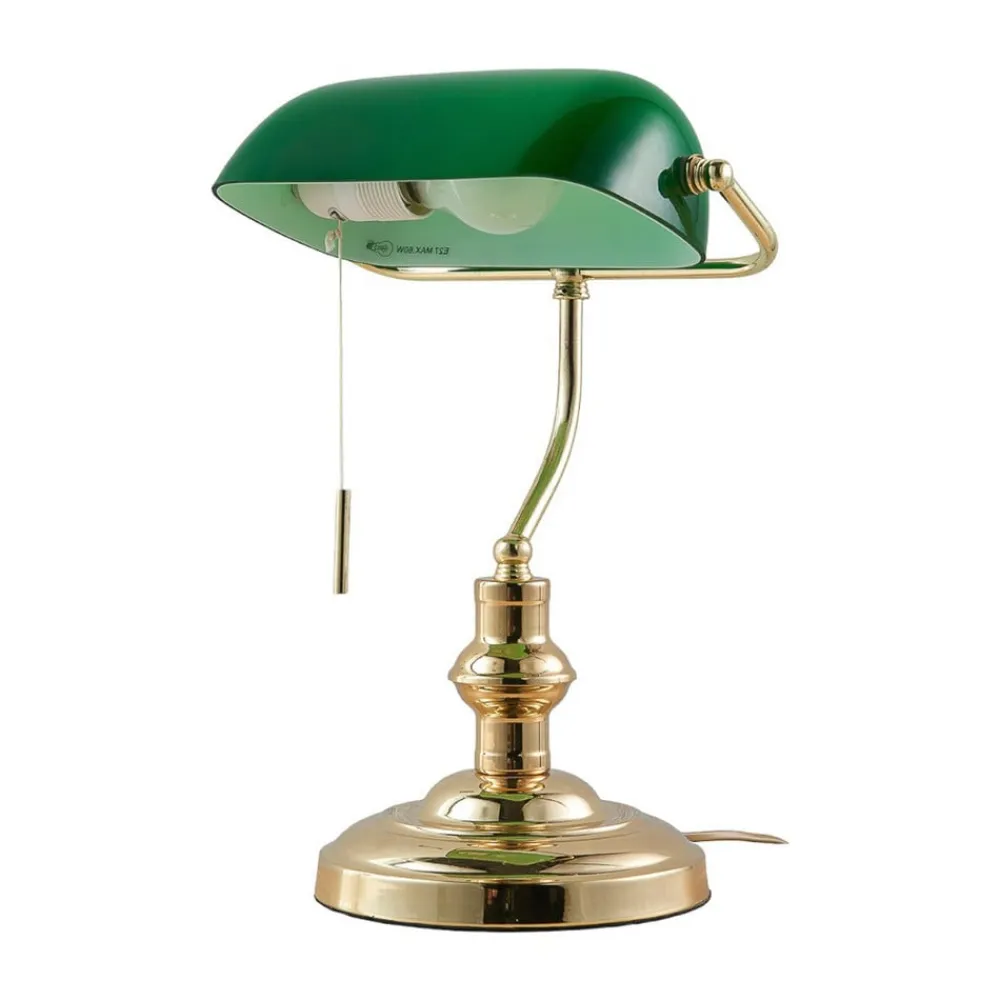 Lindby Arbejdsrum/Kontor|Pendellamper>bordlampe Milenka, messing, højde 39 cm, metal