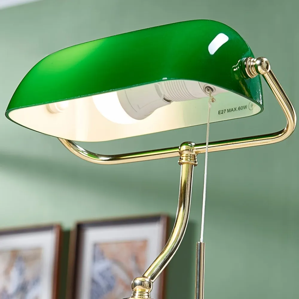 Lindby Arbejdsrum/Kontor|Pendellamper>bordlampe Milenka, messing, højde 39 cm, metal