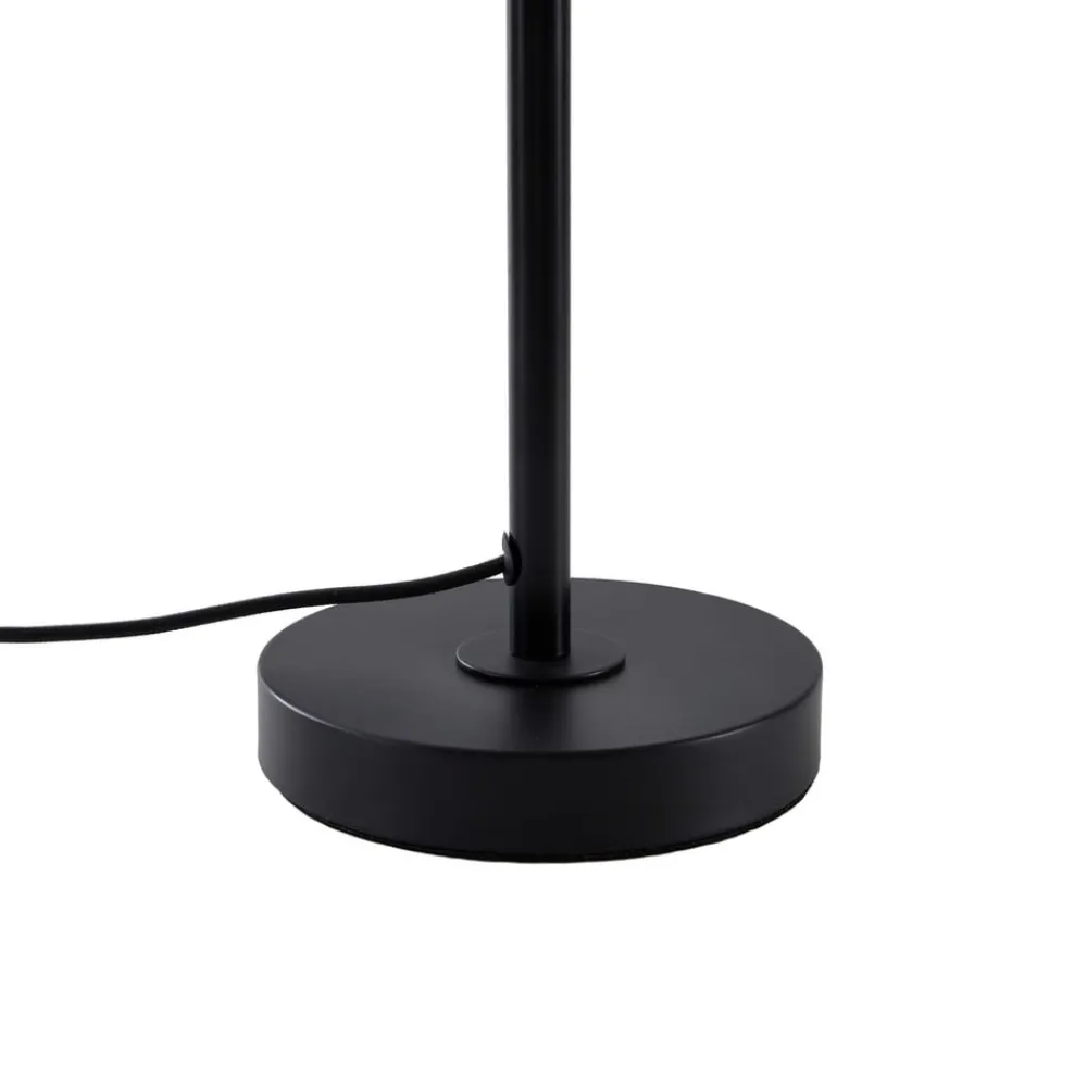 Lindby bordlampe Nerys, sort, bambus, Ø 28 cm