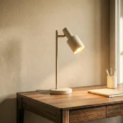 Lindby bordlampe Ovelia, beige, metal, E27