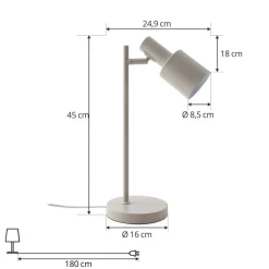 Lindby bordlampe Ovelia, beige, metal, E27