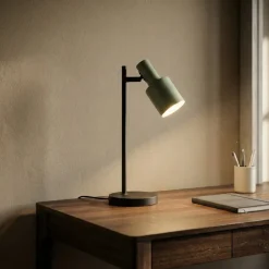 Lindby Bordlamper>bordlampe Ovelia, grøn/sort, metal, E27