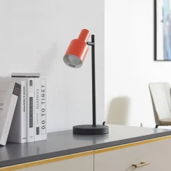 Lindby bordlampe Ovelia, orange/sort, metal, E27