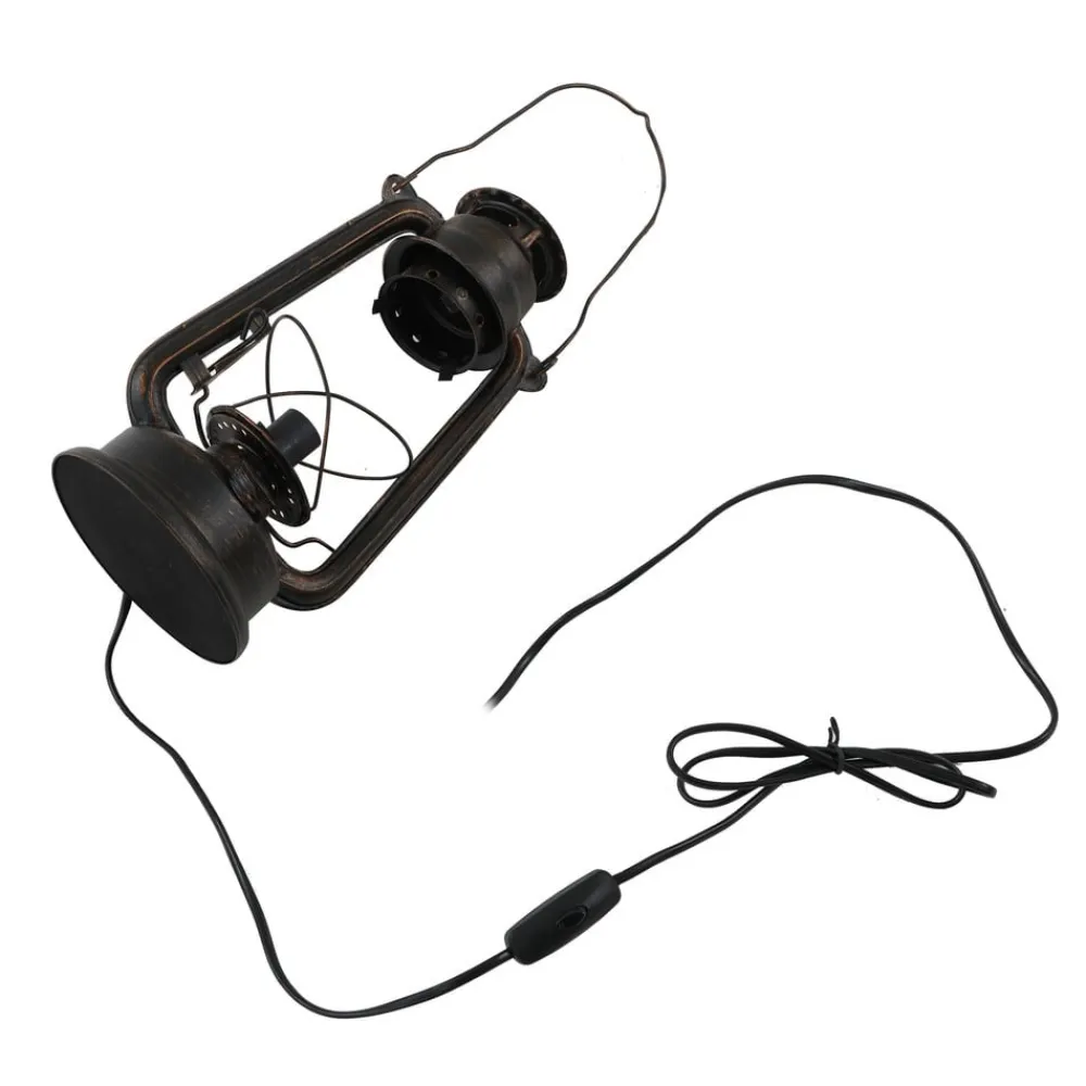 Lindby Pendellamper|Bordlamper>bordlampe Raisa, rustfarvet, metal, lygte, E14