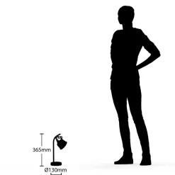 Lindby bordlampe Rubinjo, 37 cm, sort, træ, metal, GU10