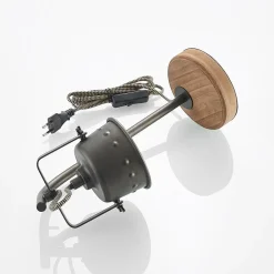 Lindby bordlampe Rubinjo, 37 cm, sort, træ, metal, GU10