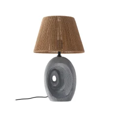 bordlampe Seasur, blågrå, keramik, papir, 29 cm^Lindby Best
