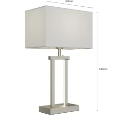 Lindby bordlampe Sigurd, hvid, stof, højde 54 cm, E27