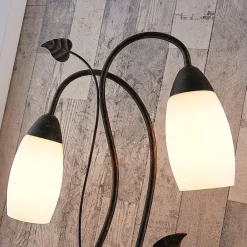 bordlampe Stefania, sort/guld, glas, E14, 40 cm^Lindby Clearance