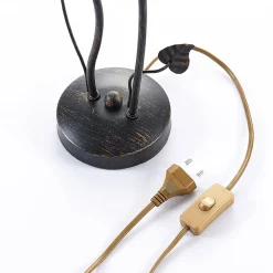 bordlampe Stefania, sort/guld, glas, E14, 40 cm^Lindby Clearance