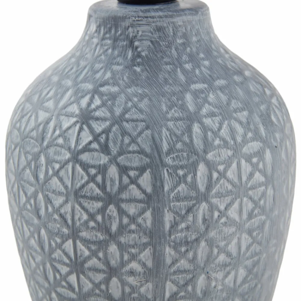 Lindby bordlampe Thalassia, grå/sort, Ø 20cm, keramik